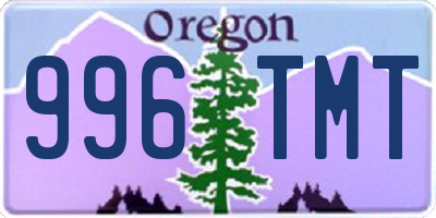 OR license plate 996TMT