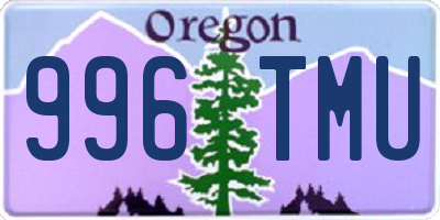 OR license plate 996TMU