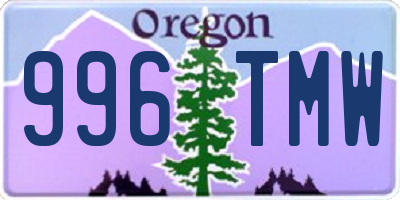 OR license plate 996TMW