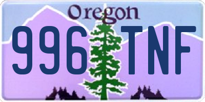 OR license plate 996TNF