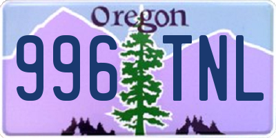 OR license plate 996TNL