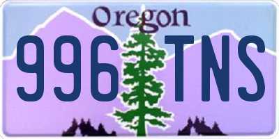 OR license plate 996TNS