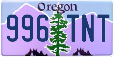 OR license plate 996TNT