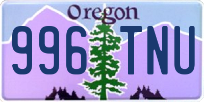 OR license plate 996TNU