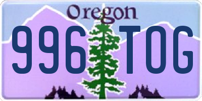 OR license plate 996TOG