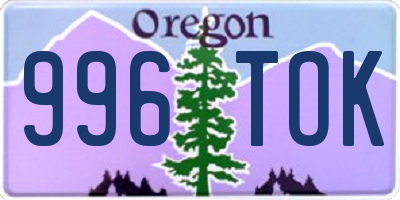 OR license plate 996TOK
