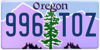 OR license plate 996TOZ