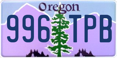 OR license plate 996TPB