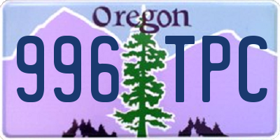 OR license plate 996TPC