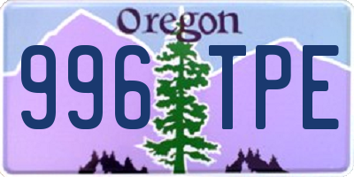 OR license plate 996TPE