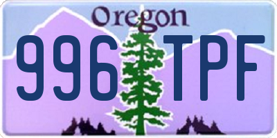 OR license plate 996TPF