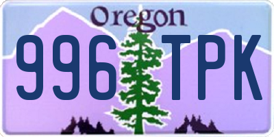 OR license plate 996TPK