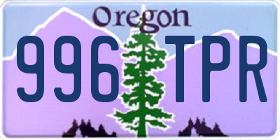 OR license plate 996TPR