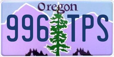 OR license plate 996TPS
