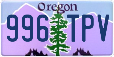 OR license plate 996TPV