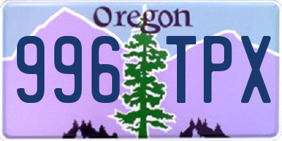 OR license plate 996TPX