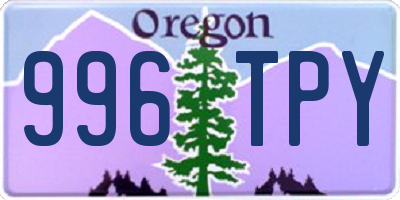 OR license plate 996TPY