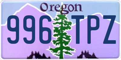 OR license plate 996TPZ