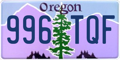 OR license plate 996TQF