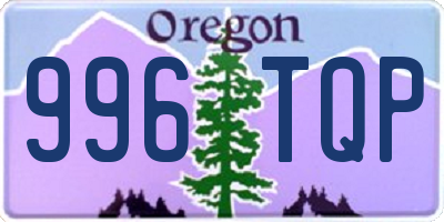 OR license plate 996TQP