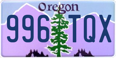 OR license plate 996TQX