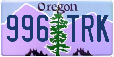 OR license plate 996TRK