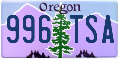 OR license plate 996TSA