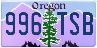 OR license plate 996TSB