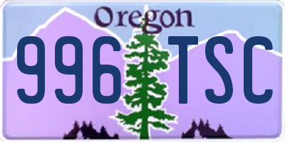 OR license plate 996TSC