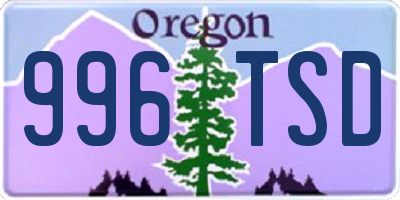 OR license plate 996TSD