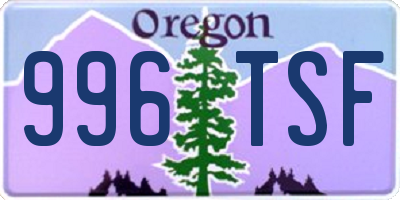 OR license plate 996TSF