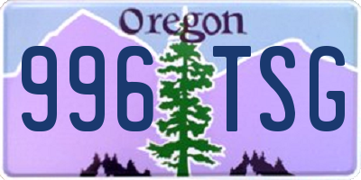 OR license plate 996TSG