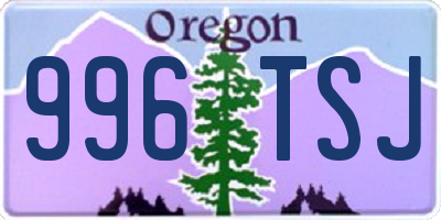 OR license plate 996TSJ