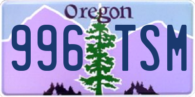 OR license plate 996TSM