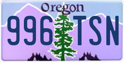 OR license plate 996TSN