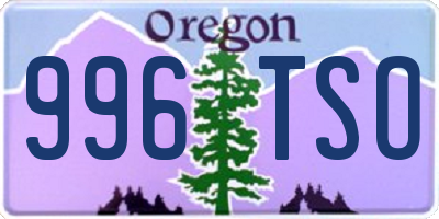 OR license plate 996TSO