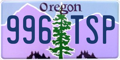 OR license plate 996TSP