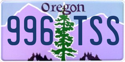 OR license plate 996TSS