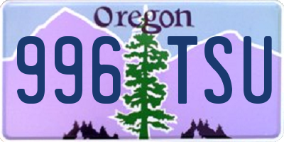 OR license plate 996TSU