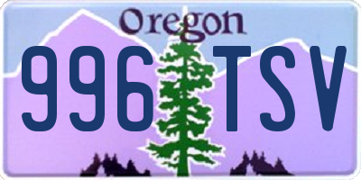 OR license plate 996TSV