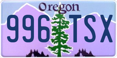 OR license plate 996TSX