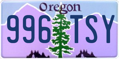 OR license plate 996TSY