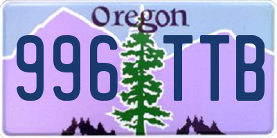 OR license plate 996TTB