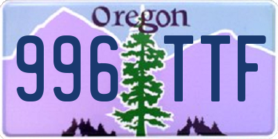 OR license plate 996TTF