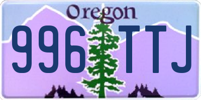 OR license plate 996TTJ