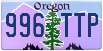 OR license plate 996TTP