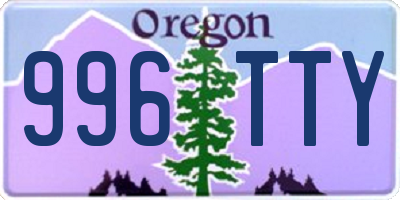 OR license plate 996TTY
