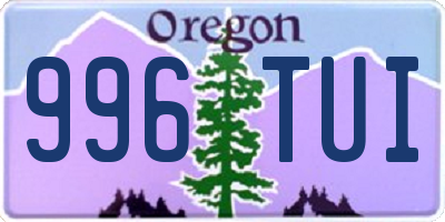 OR license plate 996TUI