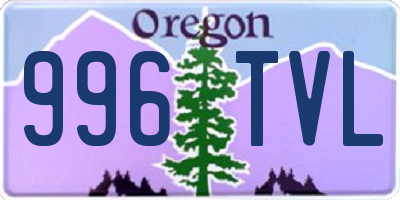 OR license plate 996TVL