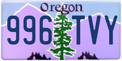 OR license plate 996TVY
